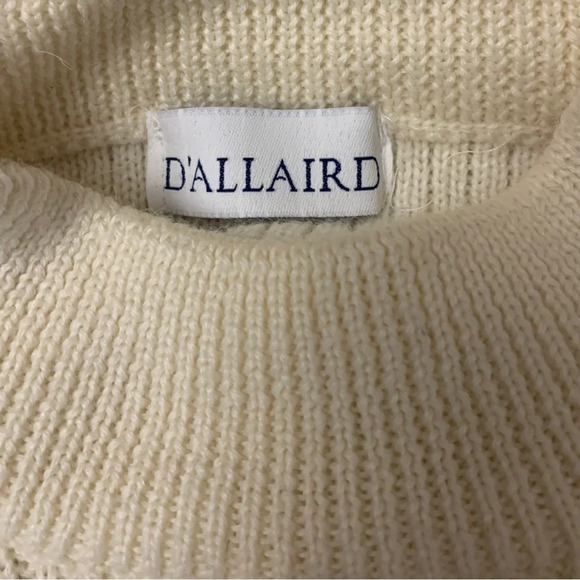 VTG D’Allaird Neutral Mock Neck Pullover Sweater Wool Blend Size Women’s Large - Picture 4 of 8